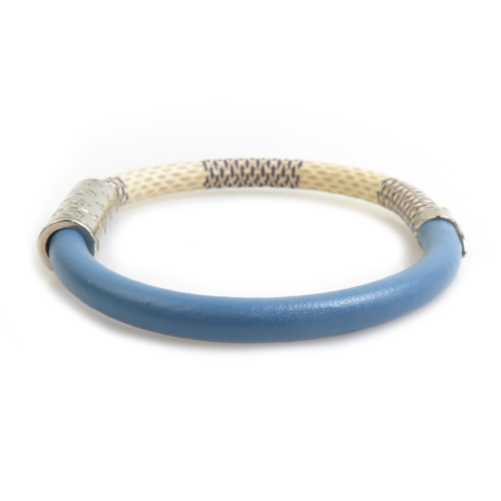 LOUIS VUITTON Blue Damier Leather Charm Bracelet - Picture 4 of 8